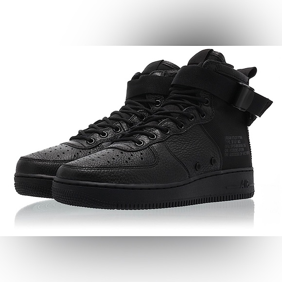 Nike Shoes - Nike SF-AF1 Mid "Triple Black" I/Preview